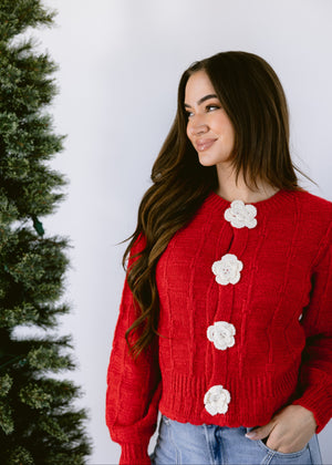 Brilliant Red Cardigan