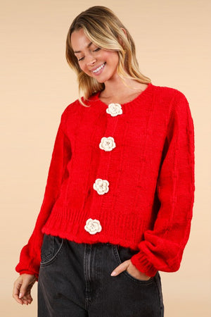 Brilliant Red Cardigan