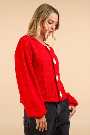 Brilliant Red Cardigan