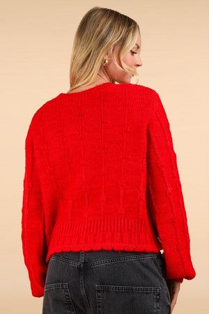 Brilliant Red Cardigan