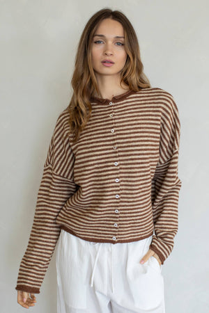 Cafe Striped Cardigan