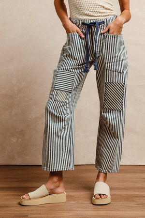 Striped Barrel Pant