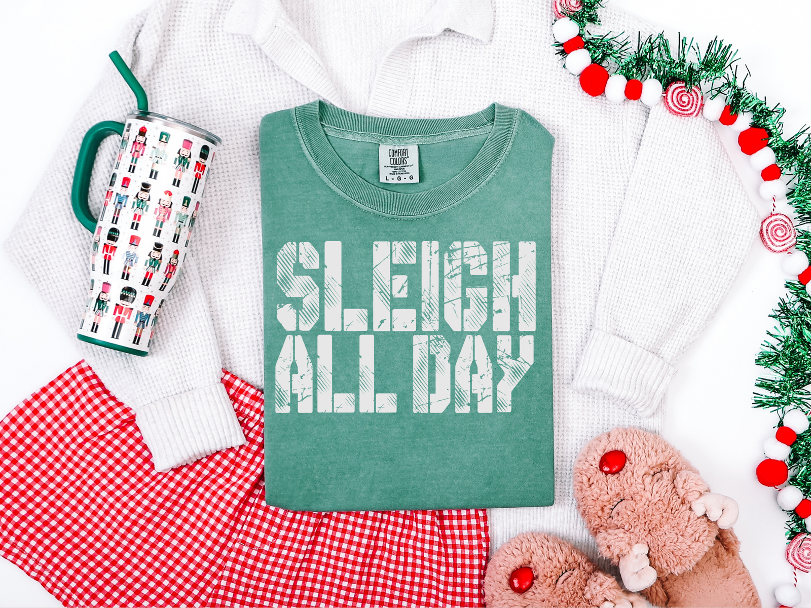 Sleigh All Day Evergreen Graphic Tee and Sweatshirt