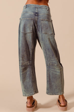 Mid-Rise Barrel Jeans