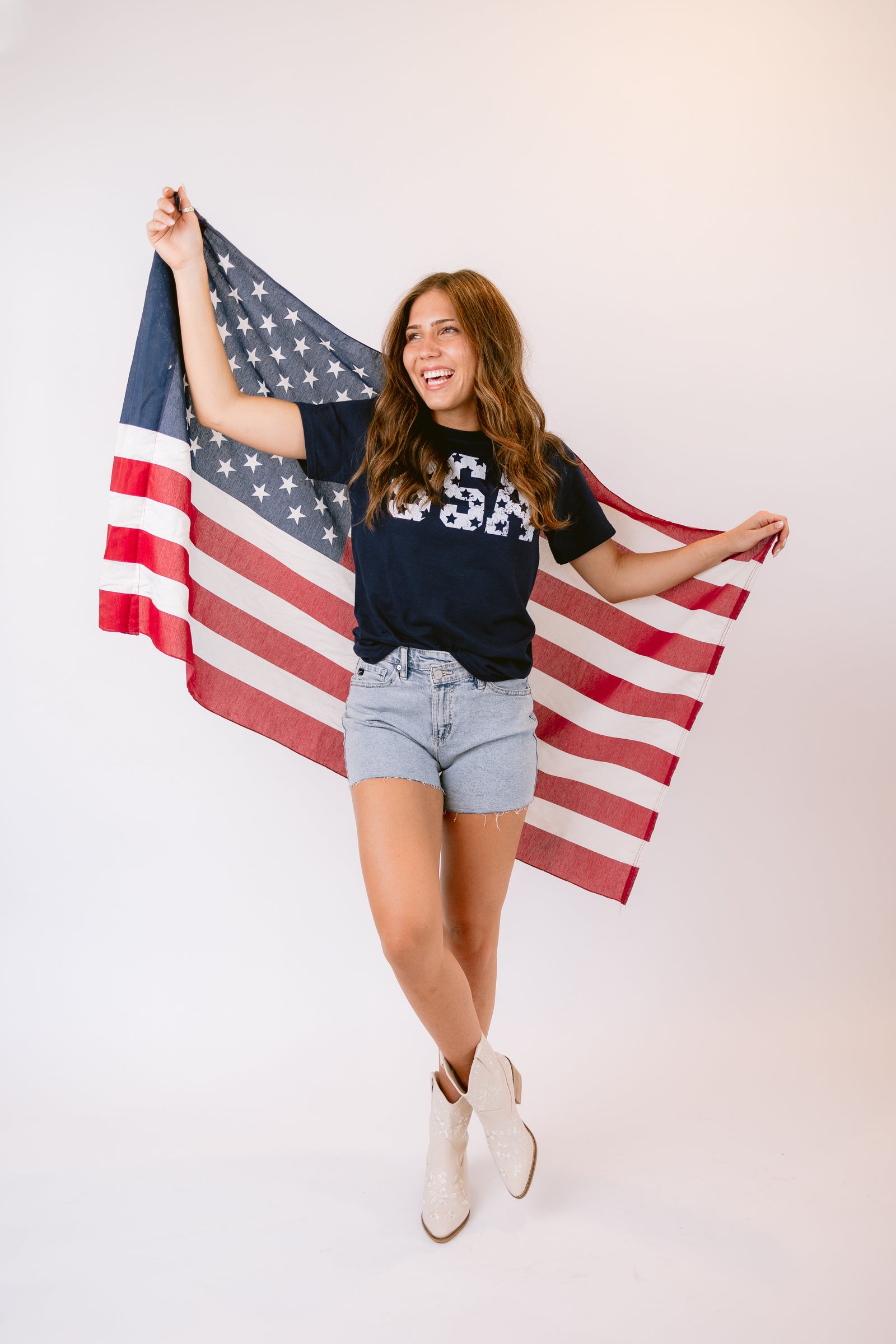 Distressed USA Tee