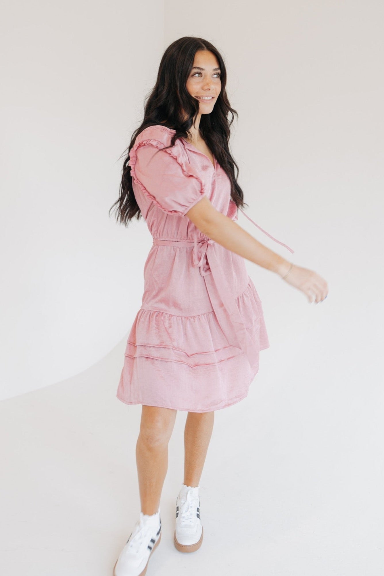 ladies red velvet dress Velvet Tiered Dress main image 0