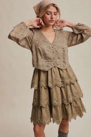 Olive Tiered Dress