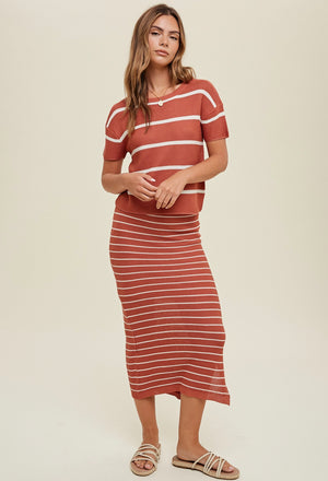 Double Stripe Set in brick
