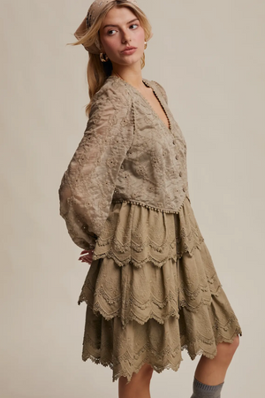 Olive Tiered Dress