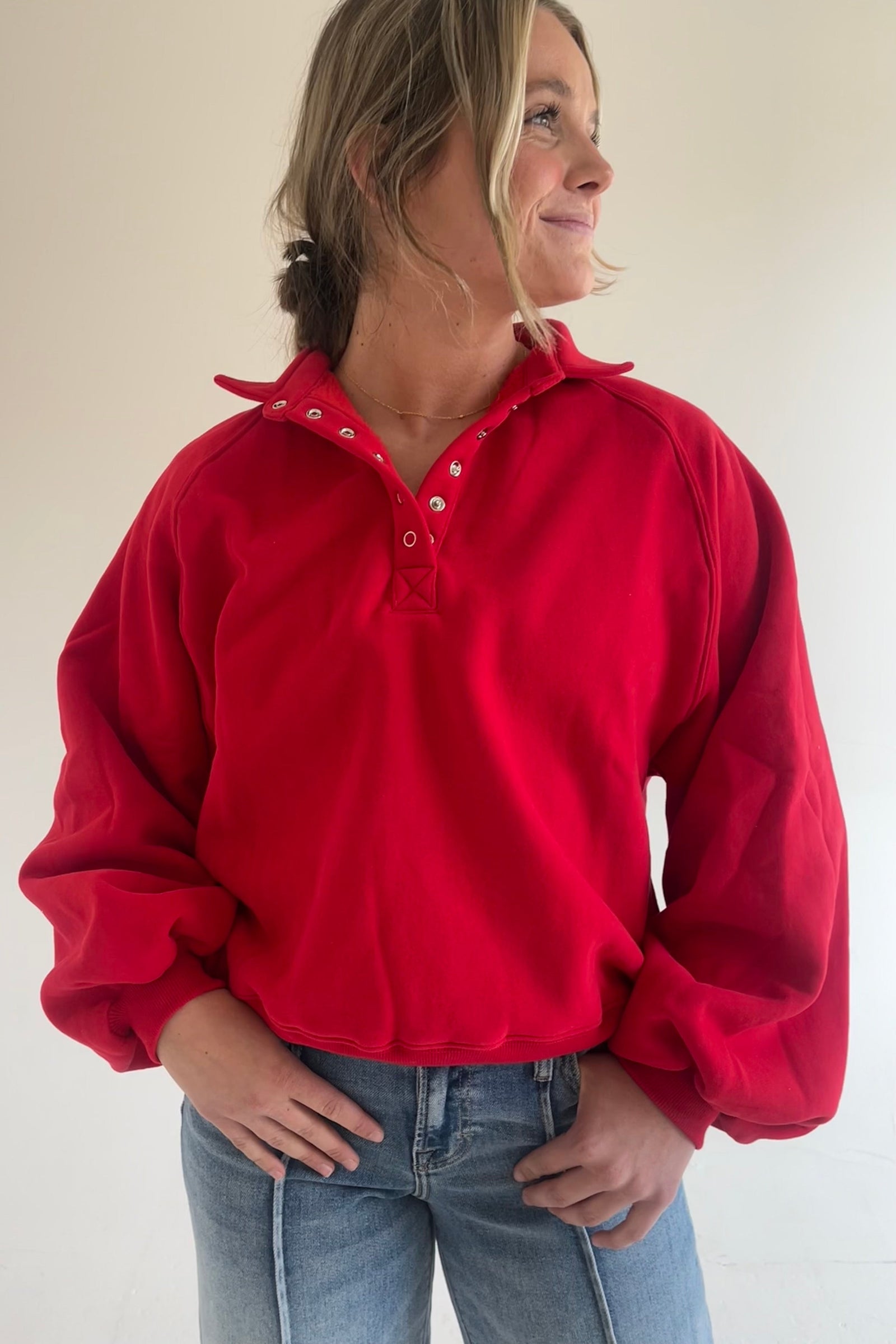 Snap Button Sweatshirt