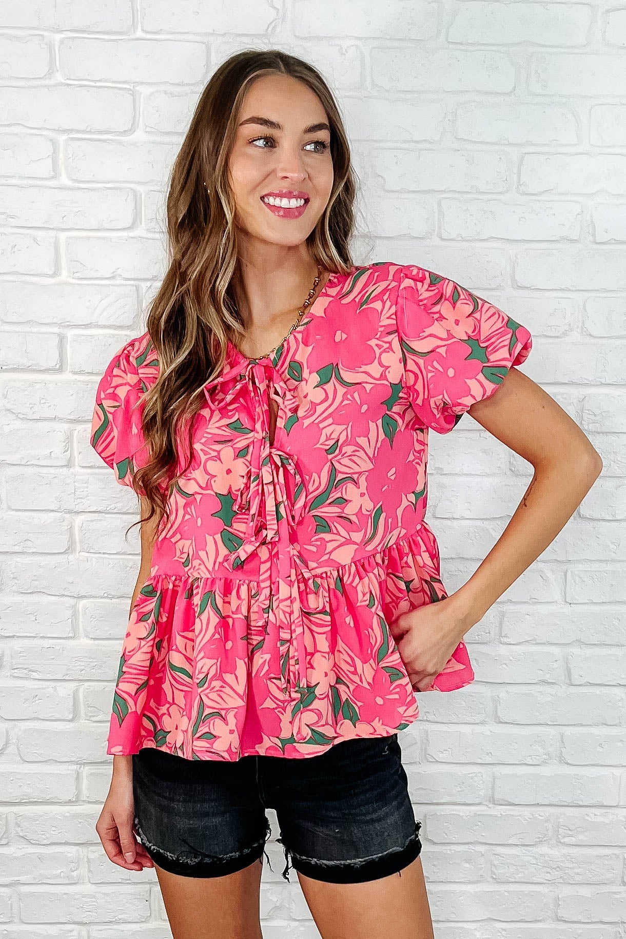 Floral Puff Sleeve Blouse