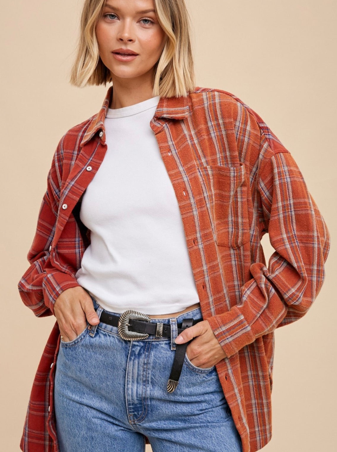Two Tone Plaid in rust