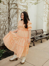 Load image into Gallery viewer, Georgia Peach Gingham dress

