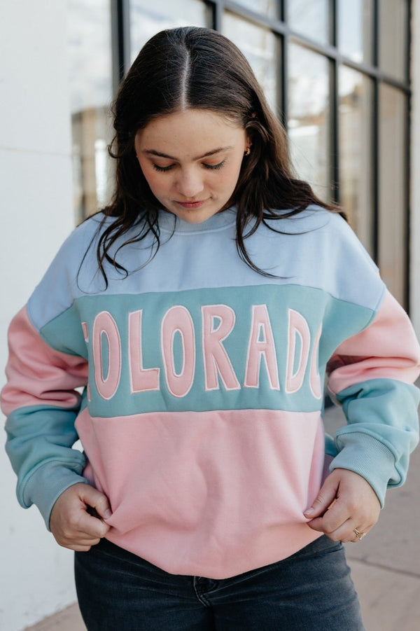 【MODERNIF】Overfit Double Layer Colorado Sweatshirt Colorado Oversized Sweatshirt, Denver, Cozy Sweater