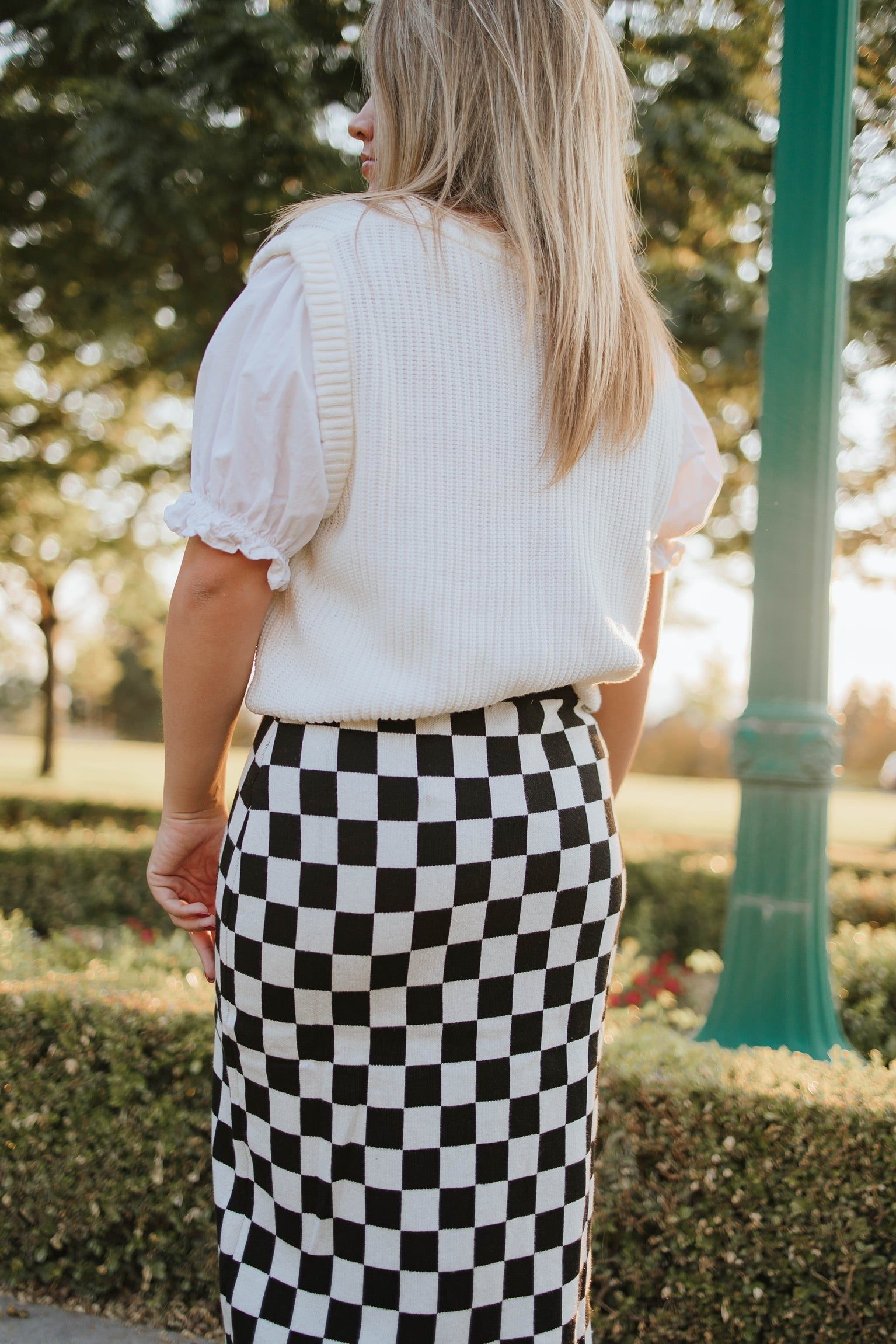 【INCHANT ME】Tartan Check Midi Skirt Checked Midi Skirt - Truly Mac