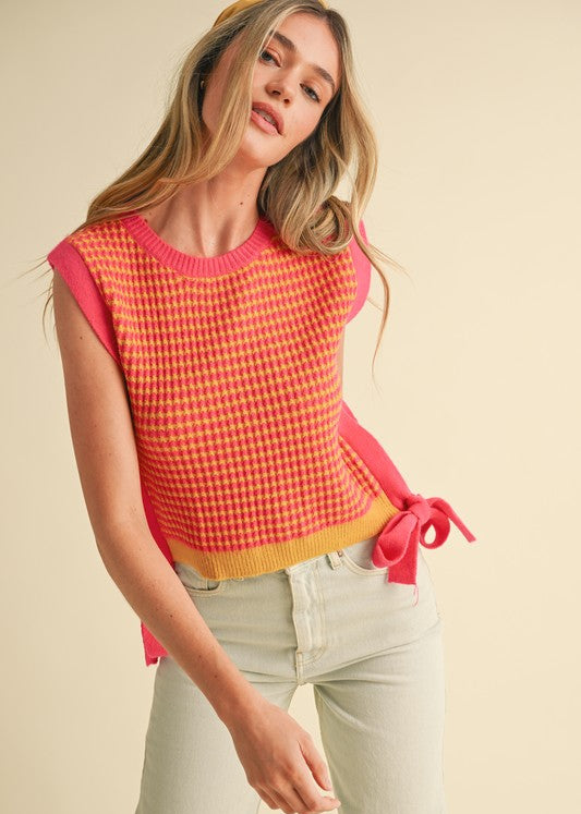 Side Tie Sweater Vest