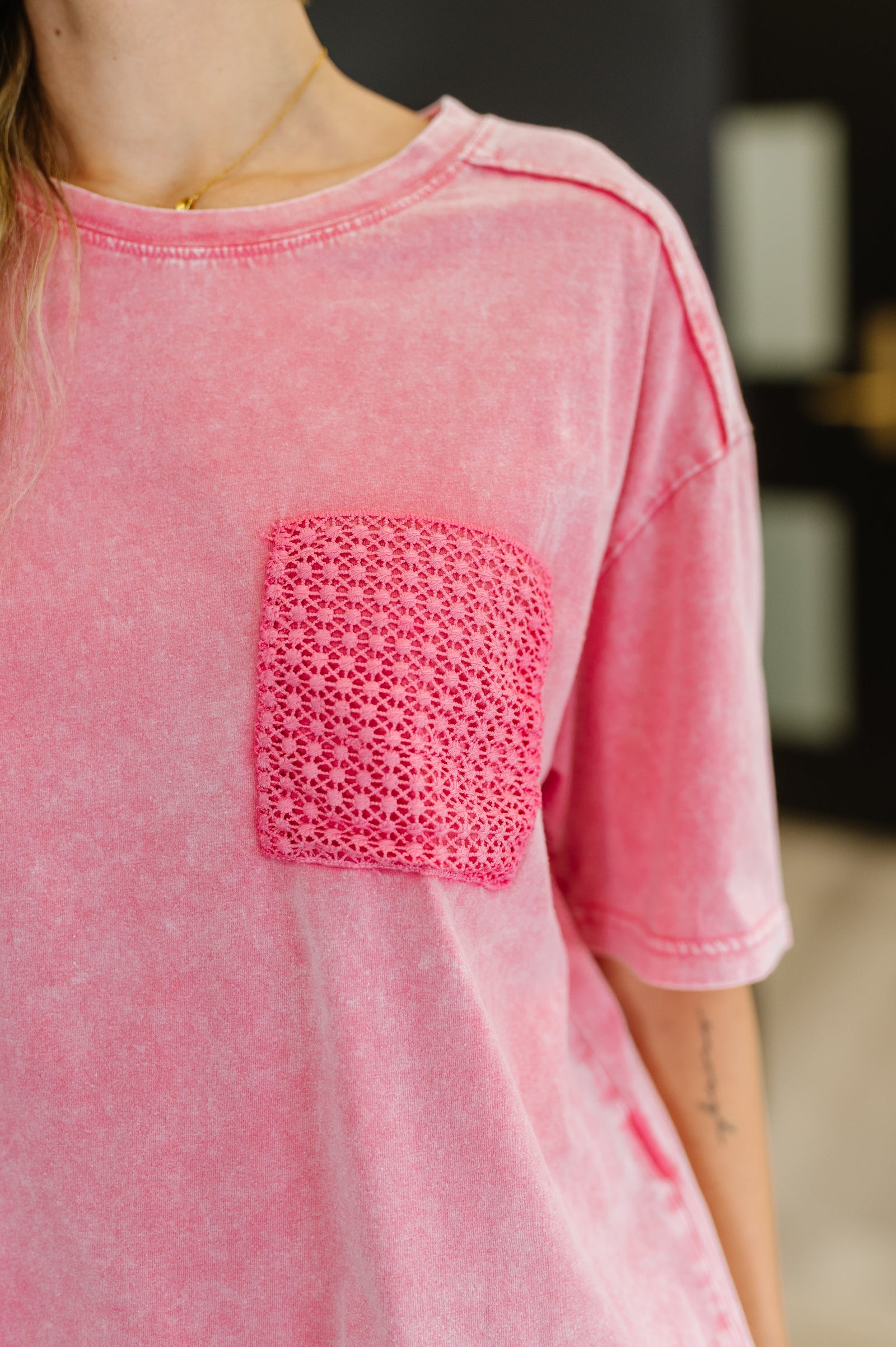 Crochet Pocket T-Shirt
