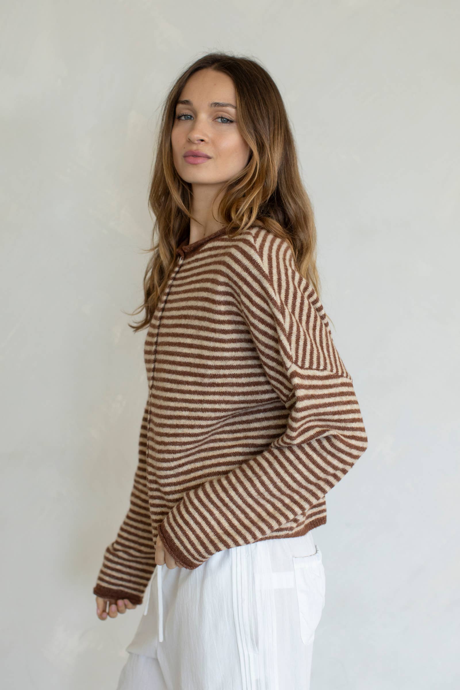 Cafe Striped Cardigan