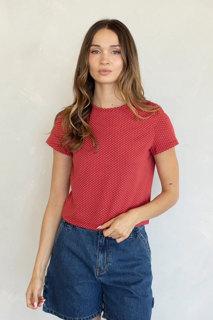 Red White and Cute Tee