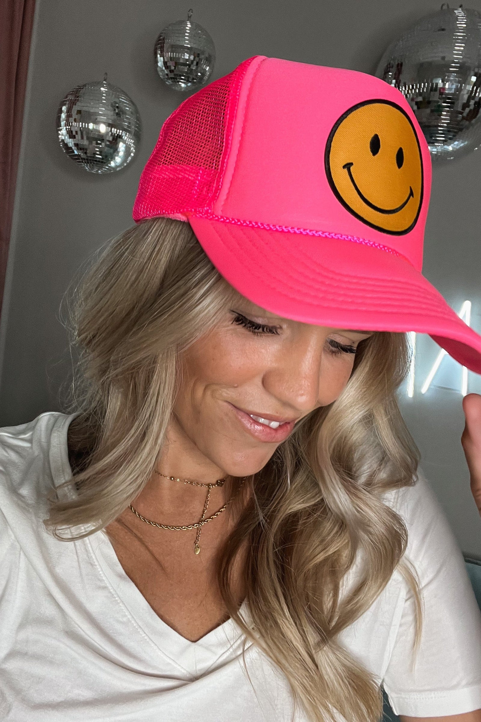 Neon Smiley Hat