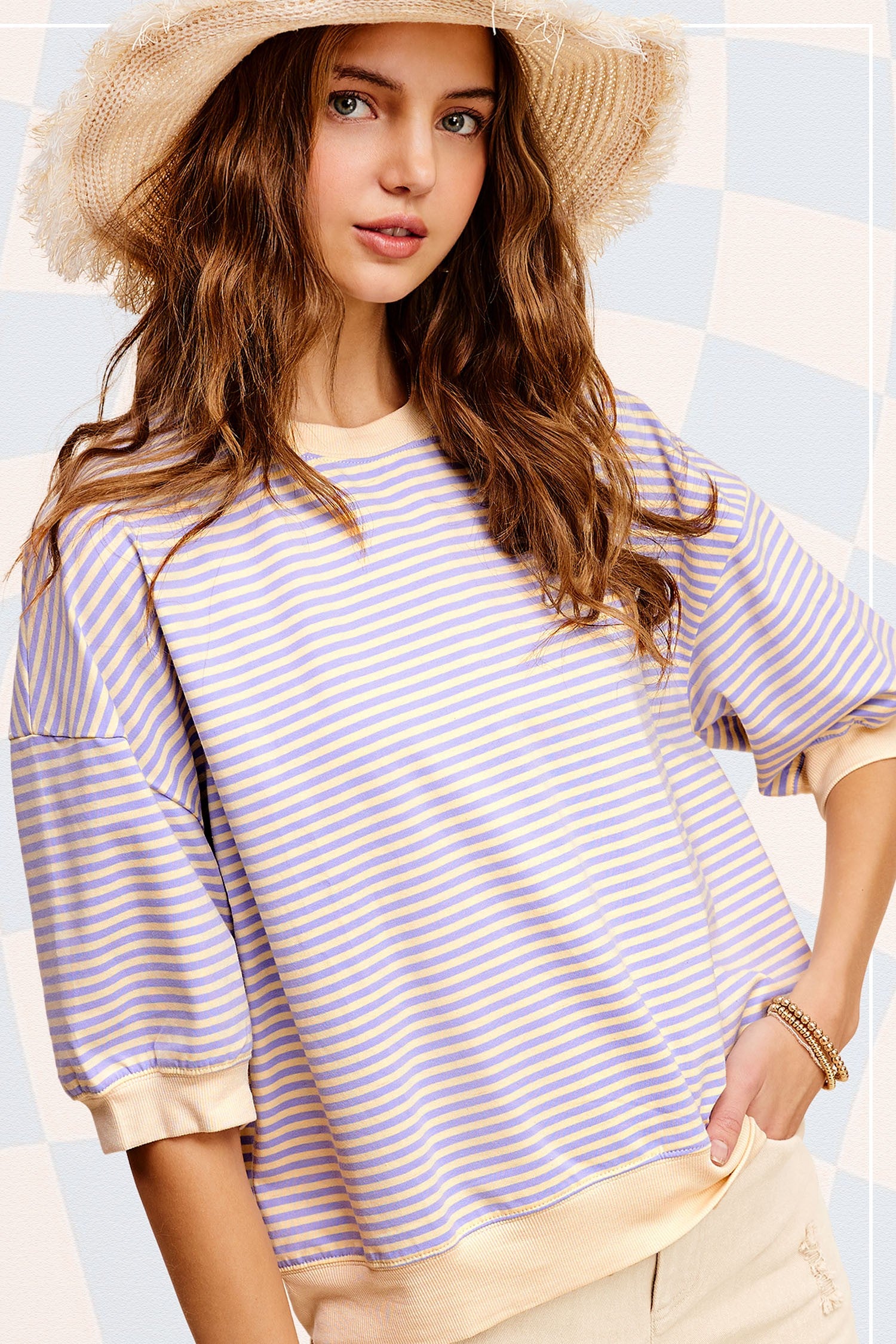 Lavender Striped Top