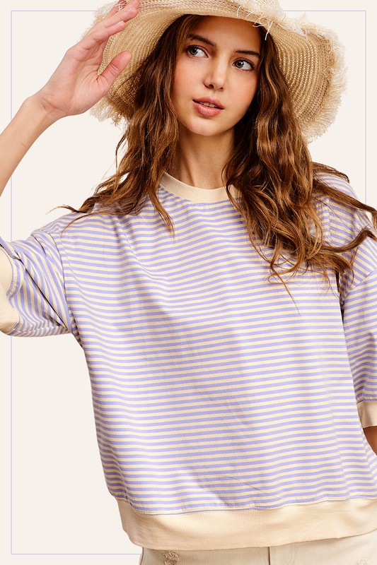 Lavender Striped Top