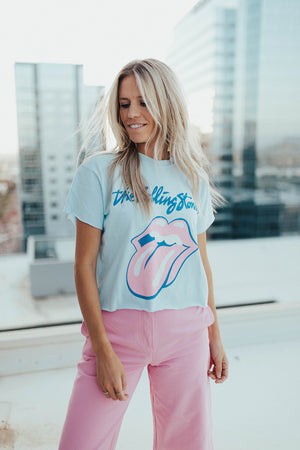 Rolling Stone Tee in Sky Blue