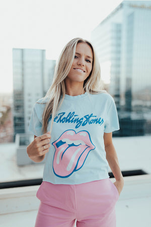 Rolling Stone Tee in Sky Blue