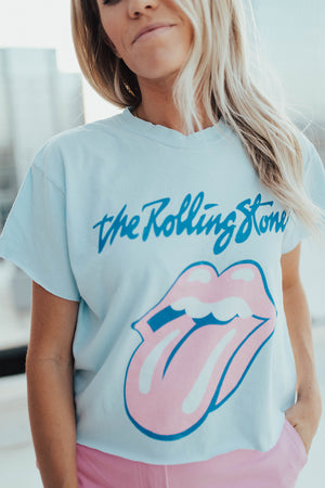 Rolling Stone Tee in Sky Blue