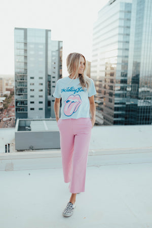 Rolling Stone Tee in Sky Blue