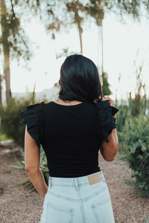 Frilla Bodysuit in Black